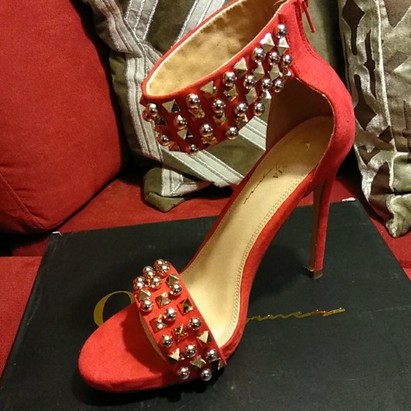 Vinny by Olivia Jaymes in Red Suede - Picture 2 of 2